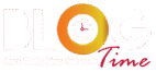 BlogTime logo featuring an orange gradient clock icon with red ‘Time’ text in a modern handwritten style