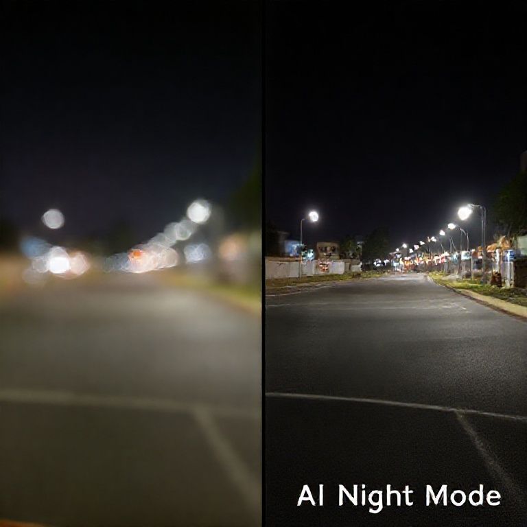 The dramatic difference AI on my phone makes in night photography