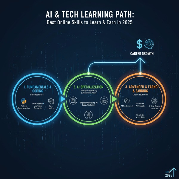 Best Online Skills to Learn and Earn in 2025 learning path