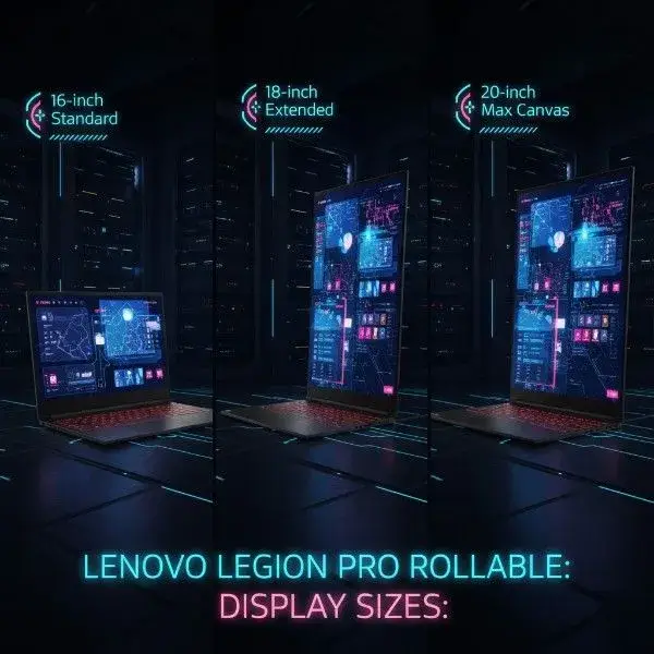 Lenovo Legion Pro Rollable Laptop example display sizes