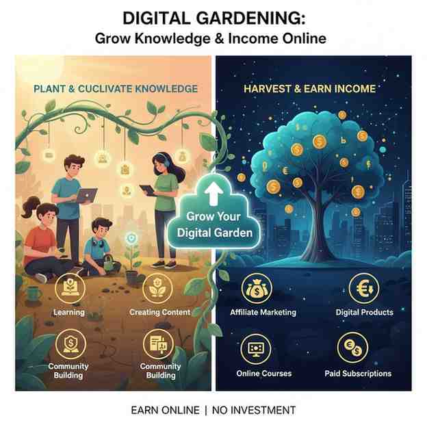 Make Money Online Without Investment digital gardening analogy